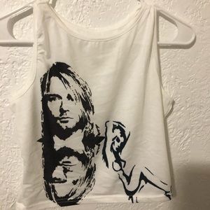 Kurt and sexy girl white tank black design L